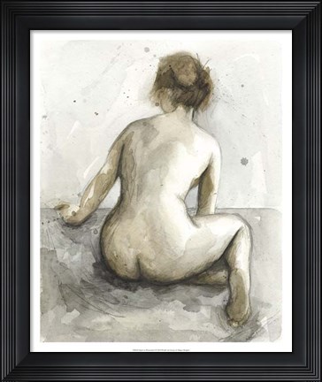 Framed Figure in Watercolor I Print