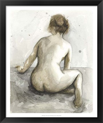 Framed Figure in Watercolor I Print