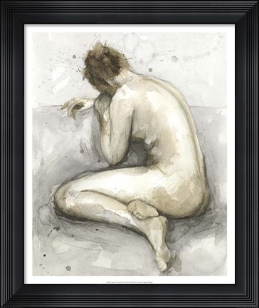 Framed Figure in Watercolor II Print