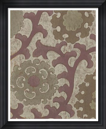 Framed Plum Suzani I Print