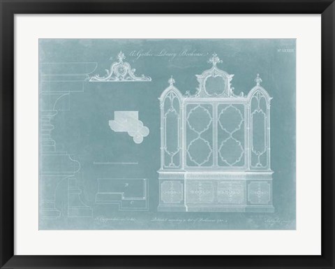 Framed Gothic Library Bookcase Print