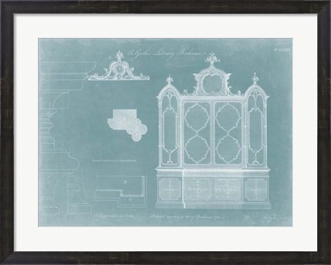 Framed Gothic Library Bookcase Print