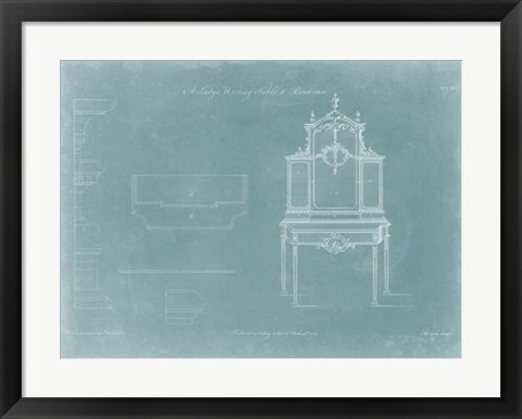 Framed Lady&#39;s Writing Table &amp; Bookcase Print