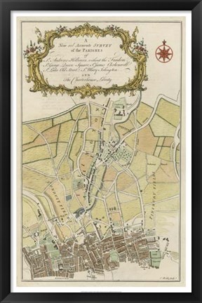 Framed Parishes of London Print