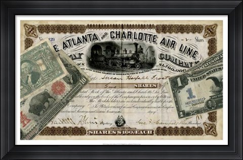 Framed Antique Stock Certificate IV Print