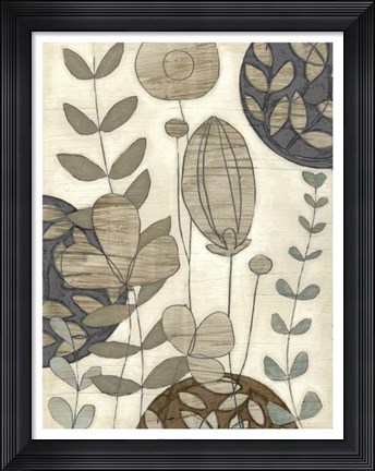 Framed Garden Contours I Print