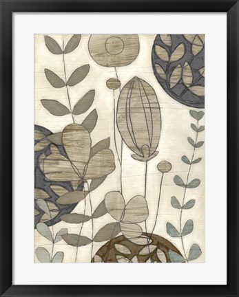 Framed Garden Contours I Print