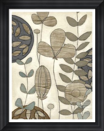 Framed Garden Contours II Print