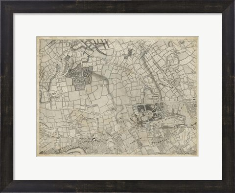 Framed Map of London Grid VI Print