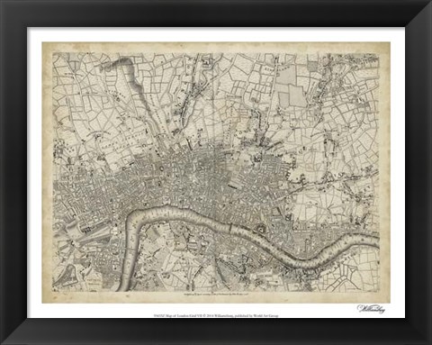 Framed Map of London Grid VII Print