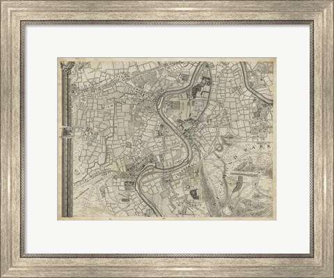 Framed Map of London Grid IX Print