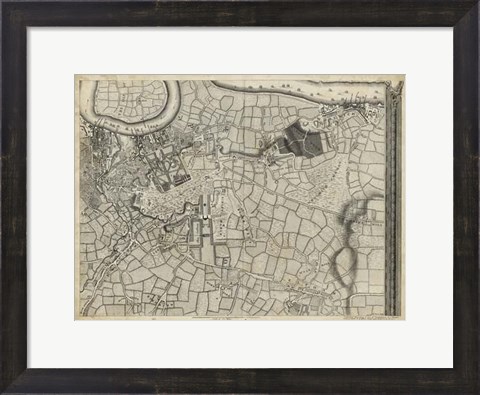 Framed Map of London Grid XII Print