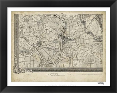 Framed Map of London Grid XIII Print