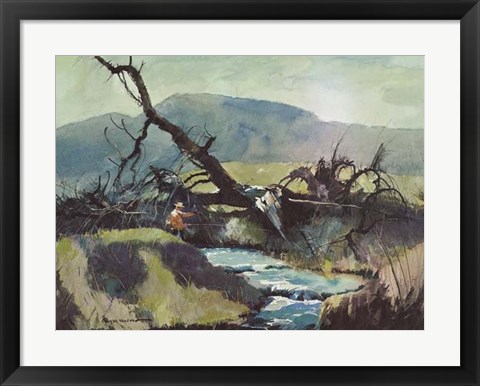 Framed Fishing Retreat III Print