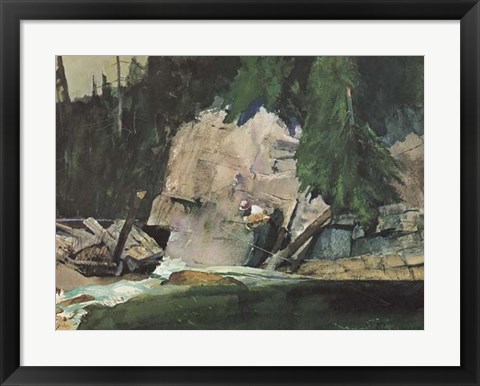 Framed Fishing Retreat IV Print
