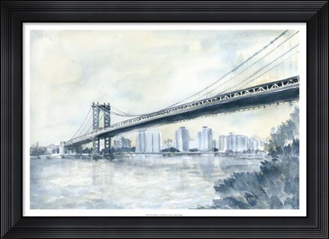 Framed City Bridge II Print