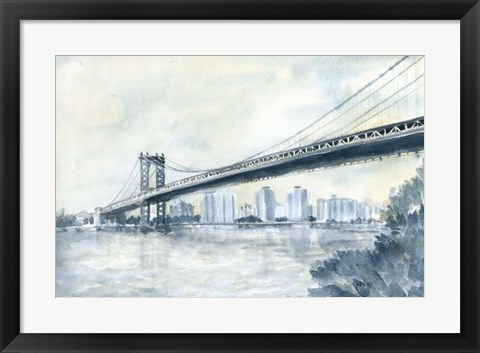 Framed City Bridge II Print