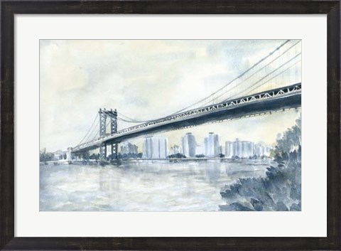 Framed City Bridge II Print