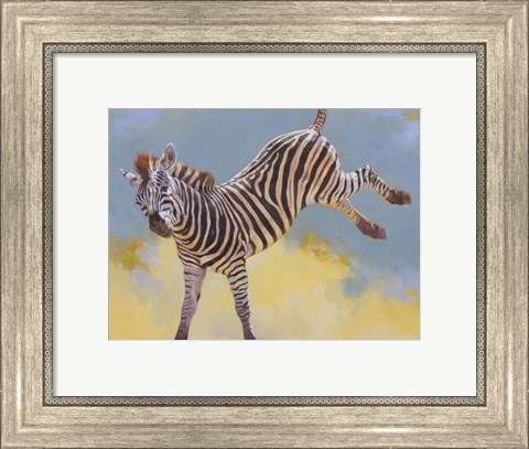 Framed Bucking Zebra Print