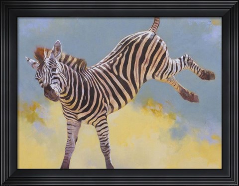 Framed Bucking Zebra Print