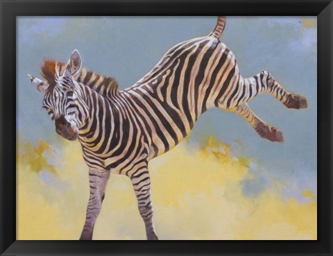 Framed Bucking Zebra Print