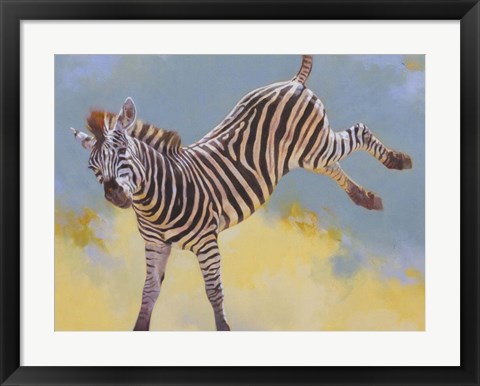 Framed Bucking Zebra Print