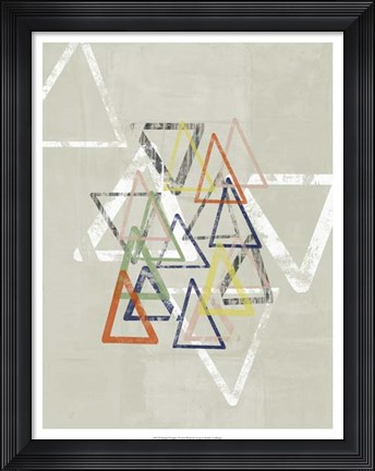 Framed Stamped Triangles I Print