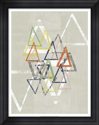Framed Stamped Triangles II Print