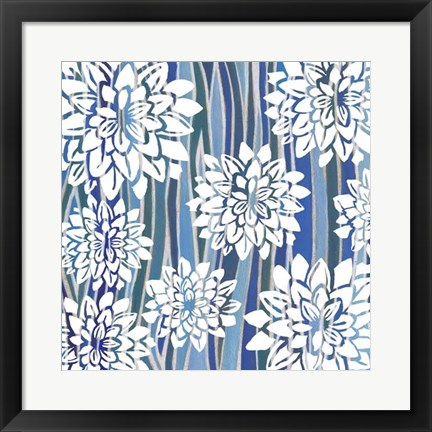 Framed Striped Dahlias I Print