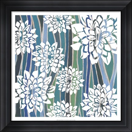 Framed Striped Dahlias II Print