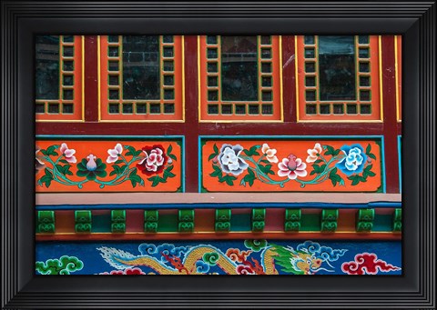 Framed Buddhist temple, Namche Bazaar, Solukhumbu, Nepal. Print