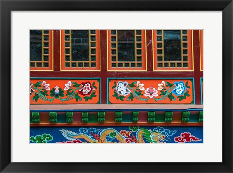 Framed Buddhist temple, Namche Bazaar, Solukhumbu, Nepal. Print