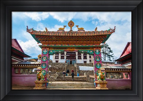Framed Entrance to Tengboche Monastery, Nepal. Print
