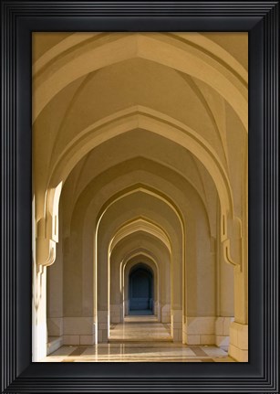 Framed Oman, Muscat, Walled City of Muscat. Arabian Arches by the Sultan&#39;s Palace Print