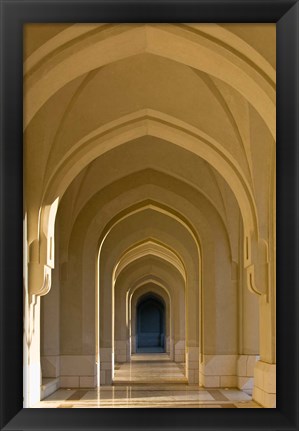 Framed Oman, Muscat, Walled City of Muscat. Arabian Arches by the Sultan&#39;s Palace Print