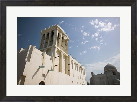 Framed Qatar, Ad Dawhah, Doha. Heritage House Museum- Traditional Badgir (Wind Tower) built in 1935 Print