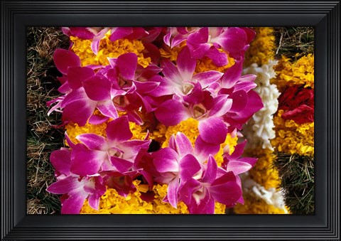 Framed Asia, Singapore. Flowers for sale Print