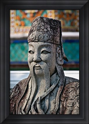 Framed Farang Guard, Wat Pho, Bangkok, Thailand Print