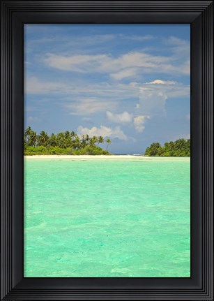 Framed Medahutthaa Island, North Huvadhoo Atoll, Southern Maldives, Indian Ocean Print