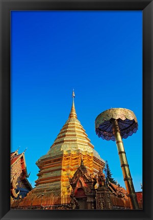 Framed Wa Phra That Doi Suthep Rajvoravihara, Chiang Mai, Thailand Print