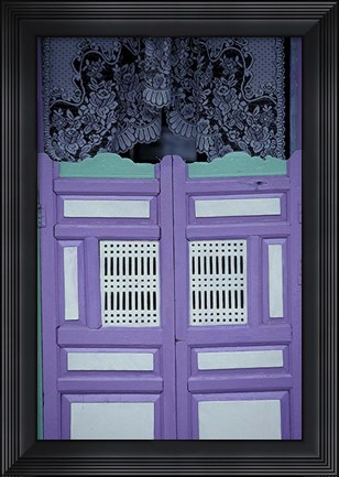 Framed Maldives, colorful school door. Print