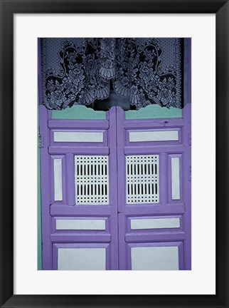 Framed Maldives, colorful school door. Print