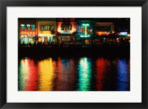 Framed Popular night spot at Boat Quay. Print