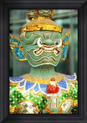 Framed Art work sculpture of mask in Bangkok Thailand Print