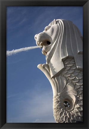 Framed Singapore. Merlion statue in the Merlion Park Print