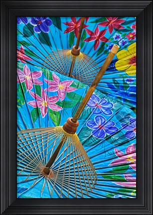 Framed Decorative umbrellas, Chiang Mai, Thailand Print