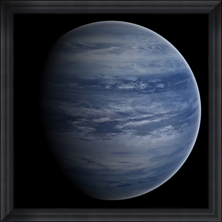 Framed Artist&#39;s concept of a blue-white gas giant planet Print