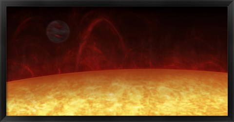 Framed Artist&#39;s concept of a Hot Jupiter orbiting a star named 51 Pegasi Print