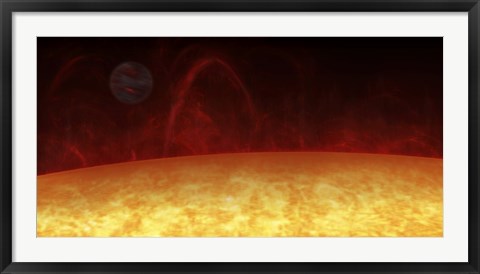 Framed Artist&#39;s concept of a Hot Jupiter orbiting a star named 51 Pegasi Print