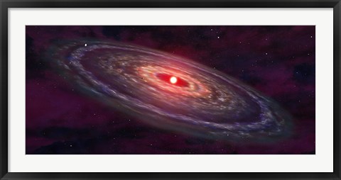 Framed Artist&#39;s concept of a protoplanetary disk Print